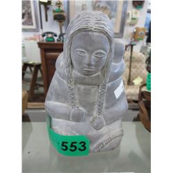 Canadian carved stone figural statue