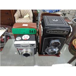 Vintage Brownie and Yashica camera - w/ cases