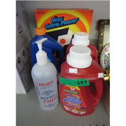 Laundry detergent, dishwasher soap, sanitizer