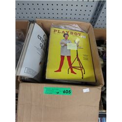 Box of vintage Playboy magazines