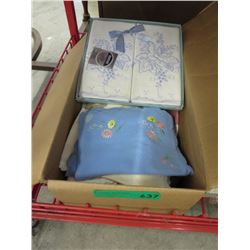 Box of vintage linens