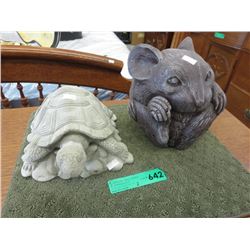 Concrete dormouse and turtle