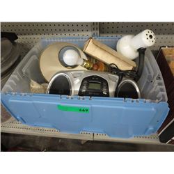 Tote of household items