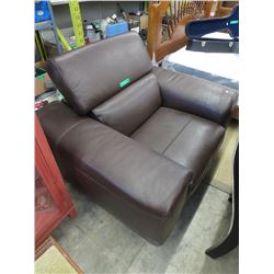 NEW - Oversized Brown Leather Chair