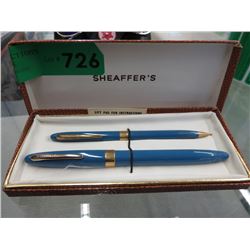 Vintage Sheaffer Blue fountain pen and pencil set