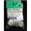 Image 1 : 20 Canadian 1967 Silver Dimes
