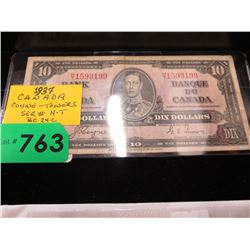 1937 Canadian $10 Banknote