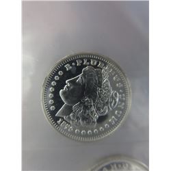 4 x 1 Gram .999 Solid Silver Morgan Head rounds