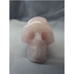 492 CT Hand carved Rose Quartz skull