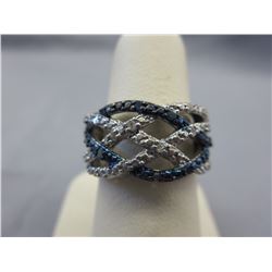 Intertwining Blue & White Diamond Infinity ring