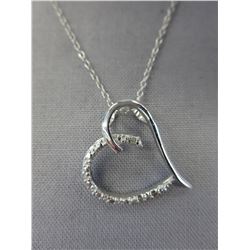 Sterling silver Diamond heart necklace set