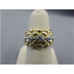 Sterling Silver & 18KT Gold Diamond ring
