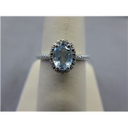 Victorian style - Blue Topaz & Diamond ring