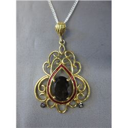 Brown Topaz & Sterling Silver pendant