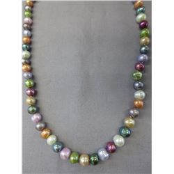 Freshwater pearl necklace - Multi colour brown