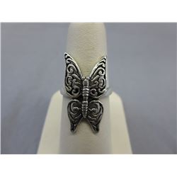 Antique - Solid .925 Silver butterfly ring