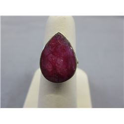 10 CT Red Ruby ring - Pear cut