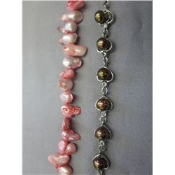 2 Genuine Freshwater Pearl Bracelets