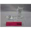 Image 1 : 3 Crystal Owl & Beaver figurines
