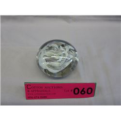 Signed art glass paperweight
