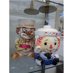 2 Glazed ceramic cookie jars