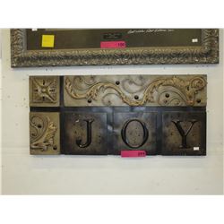 Metal "Joy" wall sign