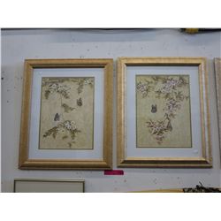 2 Framed butterfly prints