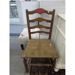 Vintage Oak chair with rope seat