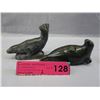 Image 1 : 2 Carved Stone Inuit Seals - 1 Numbered + 1 Signed