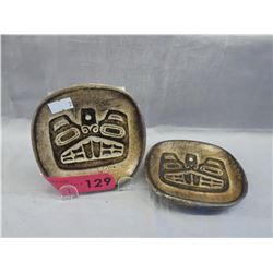 2 "Haida Beaver" Red Clay Dishes