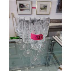 10 Pinwheel crystal champagne flutes