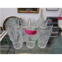11 Pinwheel crystal glasses