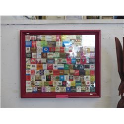 Framed collection of matchbook covers