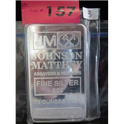 10 Ounces! Johnson Matthey .999 Fine Silver Bar.