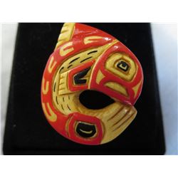 First Nations style Carved & Painted Pin