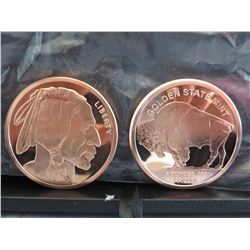 2 Fine Copper Art Rounds