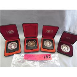 4 Canada 50% Silver Proof Dollar Coins