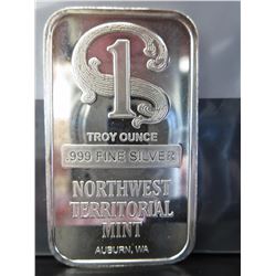 Stylized "1" motif .999 Silver Art Bar
