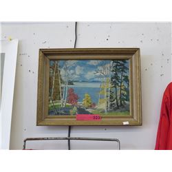 Vintage oil painting on board - Framed