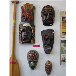 5 Folk art wall masks