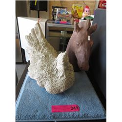 2 Concrete garden decorations