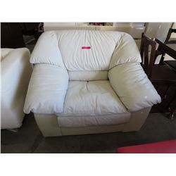 Oversized white leather chair - used