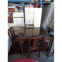 Vintage draw leaf table & 4 chairs