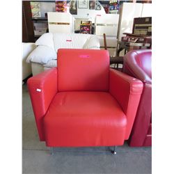 Used red leather arm chair
