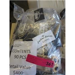 NEW - fashion jewelry wrapped for retail - 90 pcs