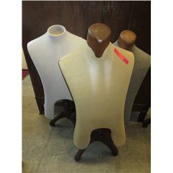 3 Floor standing torso mannequins - used