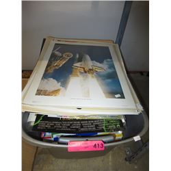 Tote of posters & paper sports memorabilia