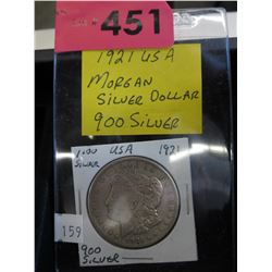 1921 USA Morgan Silver Dollar