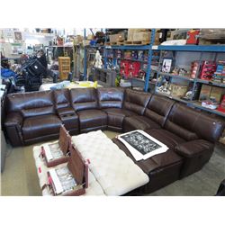 NEW-Bonded Leather Corner Wrap Sectional