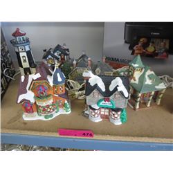 6 Ceramic Christmas Village lights - electric